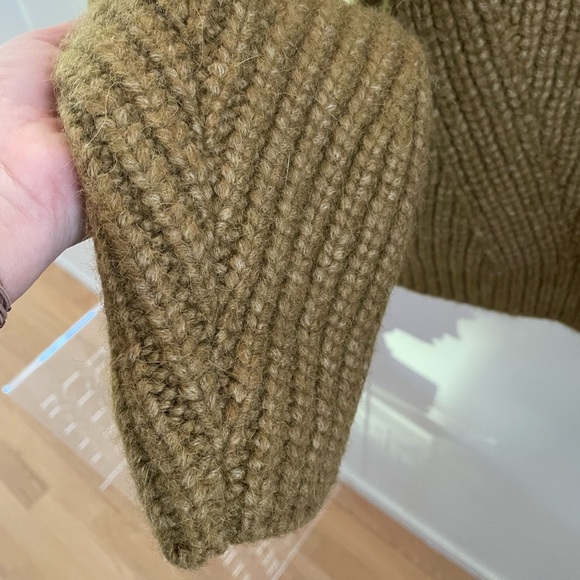 NWT ULLA JOHNSON Greta Wool Knit Cardigan Olive Large - Picture 8 of 16